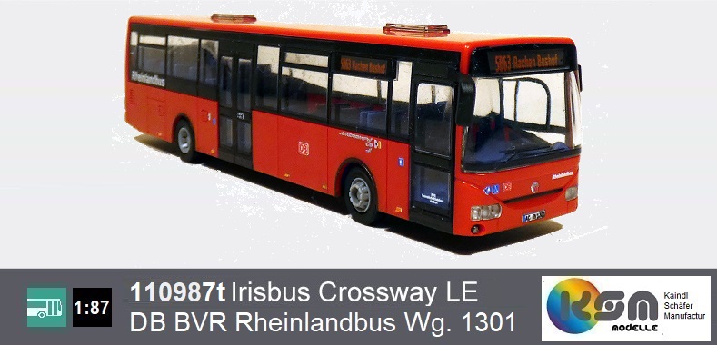 Irisbus Crossway LE - DB BVR Rheinlandbus Wagen 1301 - Modellbus Maßstab 1:87