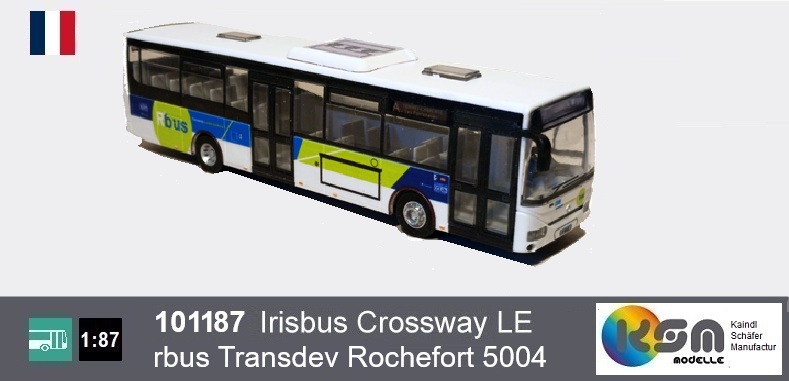 101187 - IVECO Irisbus Crossway LE - Irisbus Crossway LE - rbus Transdev Rochefort AT-528-PD Bus 5004 - Linienbus, public bus, bus public, autobus, Modellbus - Scale 1:87