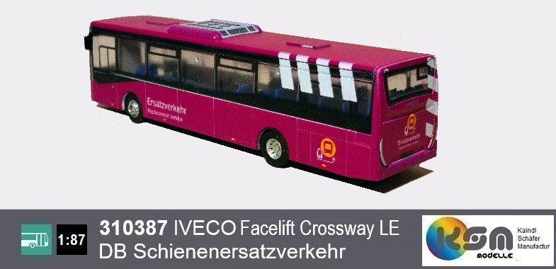 330387 - IVECO Facelift Crossway LE SEV DB Schienenersatzverkehr - Linienbus, public bus, bus public, autobus, Modellbus - Scale 1:87