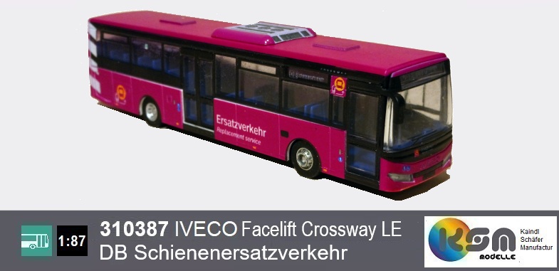 330387 - IVECO Facelift Crossway LE SEV DB Schienenersatzverkehr - Linienbus, public bus, bus public, autobus, Modellbus - Scale 1:87